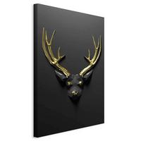 Slika Na Platnu Golden Antlers - zlate barve/črna, Basics, tekstil/leseni material (40/60/1,2cm) - artgeist