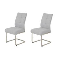 SCHWINGSTUHL-SET INES S 2ER-SET - Edelstahlfarben/Grau, MODERN, Textil/Metall (50/99/66cm) - MID.YOU