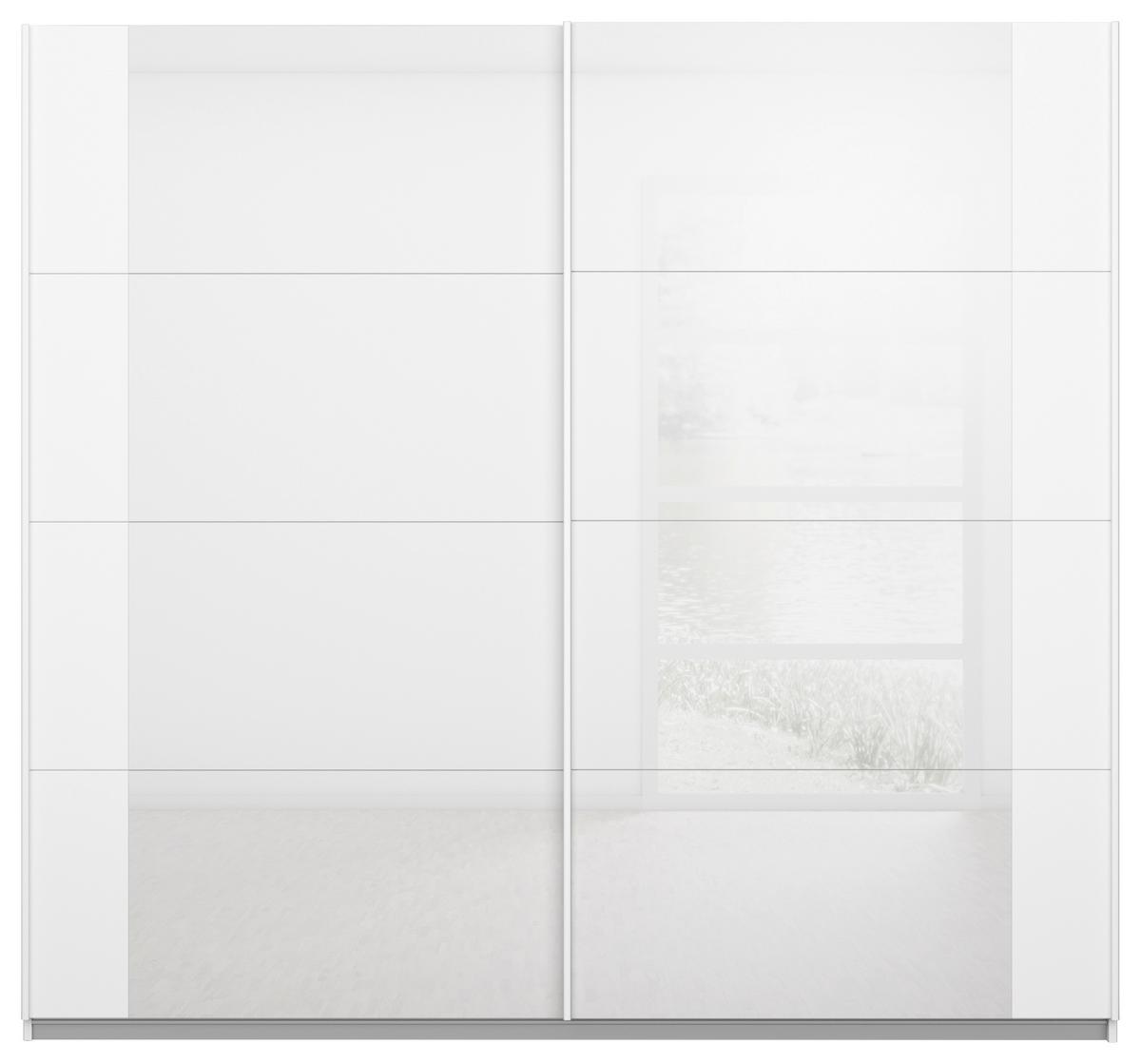 Ormar S Kliznim Vratima Artemis - bijela/bijela visoki sjaj, Moderno, staklo/drvni materijal (226/210/62cm) - Modern Living
