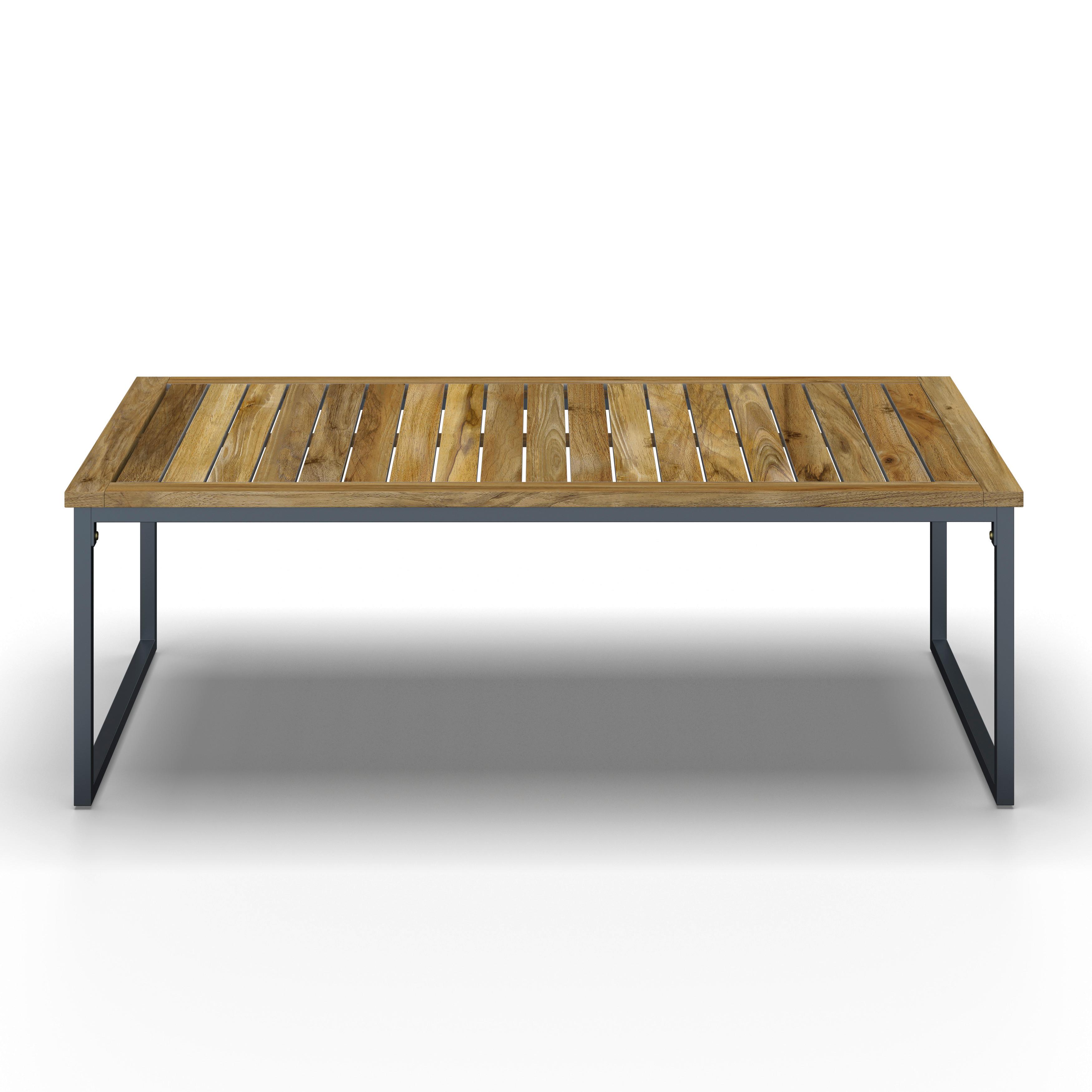 LOUNGEGRUPP SILAS - akaciefärgad/cremefärgad, Modern, metall/trä (130/85/80cm) - Bessagi Garden