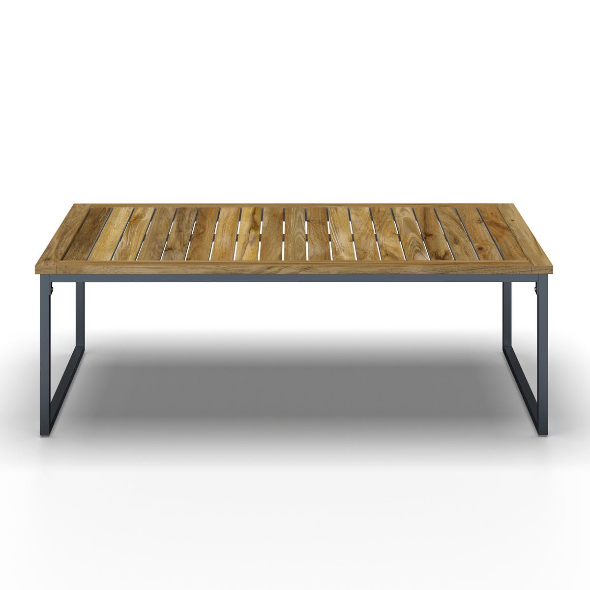 Loungegarnitur Silas Creme Holz/Textil/Metall - Creme/Akaziefarben, Modern, Holz/Textil (130/85/80cm) - Bessagi Garden