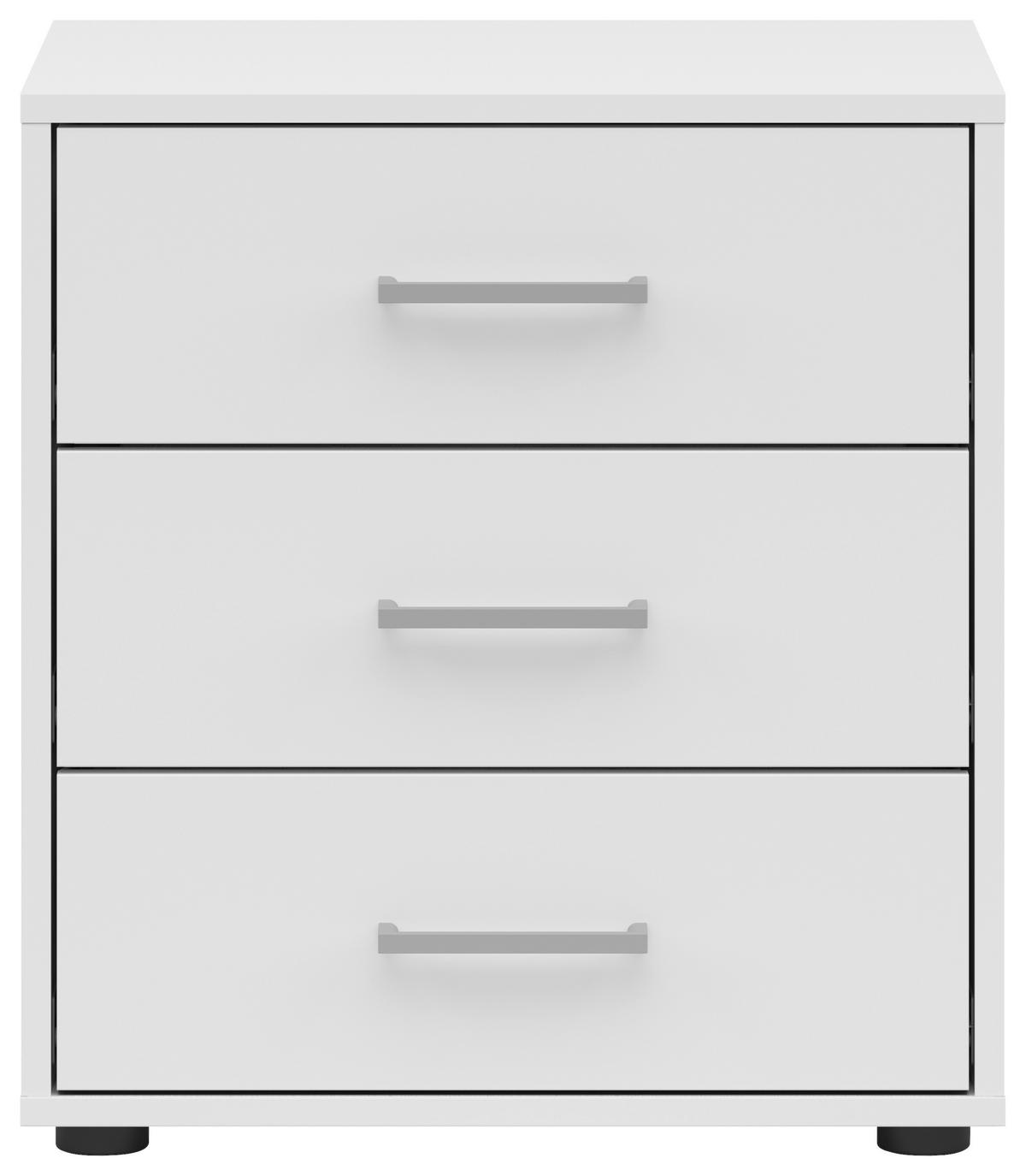 Noptieră SMART 3 - alb, Konventionell, material pe bază de lemn (50/54/35cm)