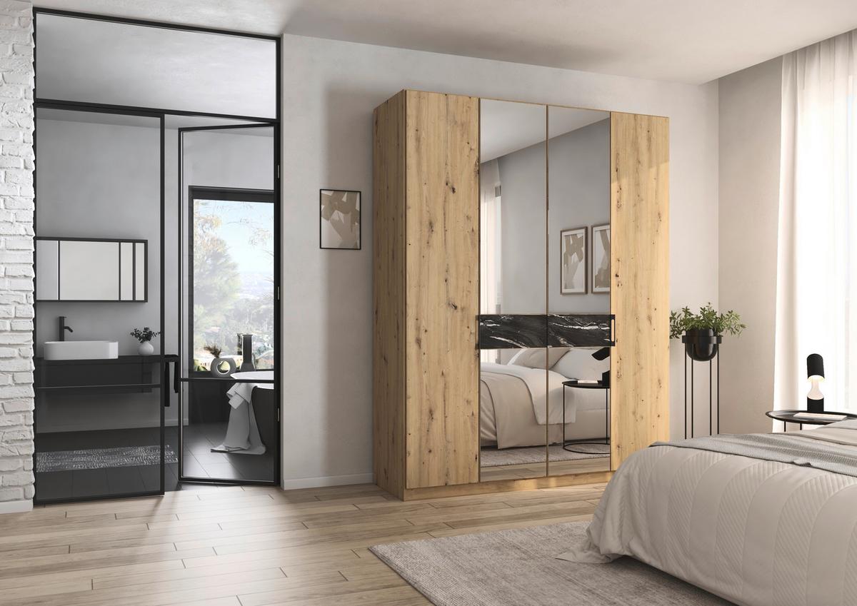 DULAP USI ROTATIVE VERSITY-D - argintiu/stejar Artisan, Trend, material pe bază de lemn (181/229/54cm) - James Wood