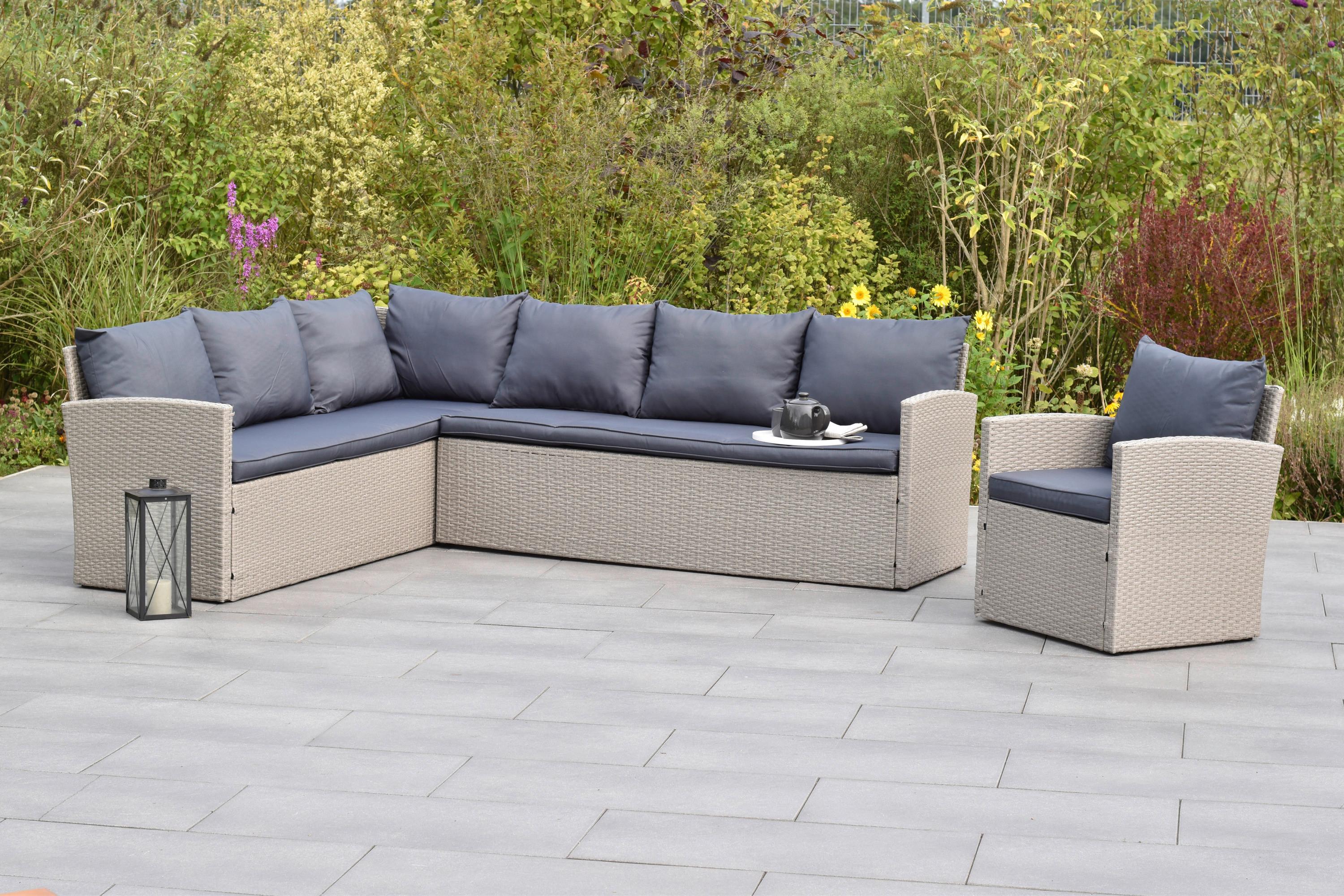 GARTENSET CHICAGO - Schwarz/Grau, MODERN, Kunststoff/Metall - Gardenson