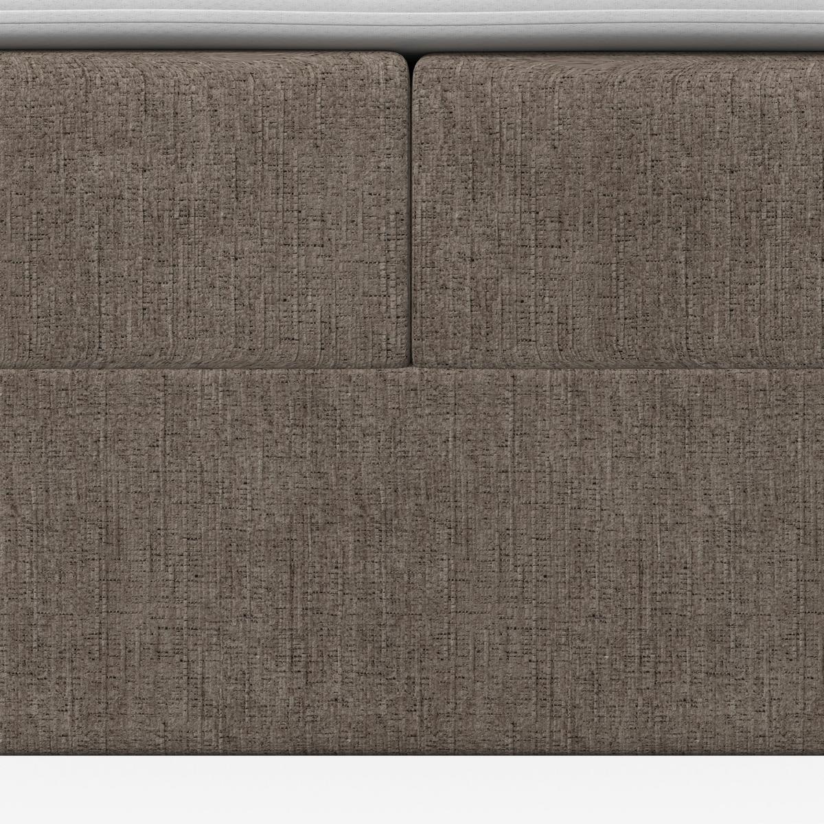 Lit Monza, env. 180/200 cm Braun inkl. Topper - couleur de chêne/marron, Modern, textile/bois (180/200cm) - Bessagi Home