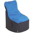 Sitzsack in Petrol/anthrazit - Anthrazit/Grün, Textil (65/100/88cm) - MODERN LIVING