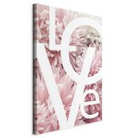 Slika Na Platnu Love Letters - pink/bela, Basics, tekstil/leseni material (40/60/1.2cm) - artgeist