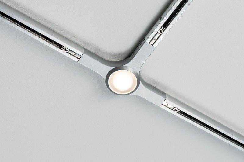 Schienensystem-Verbinder LED T-Connector max. 5,8 Watt - Chromfarben, Design, Metall (22,4/27/14,1cm) - Paulmann