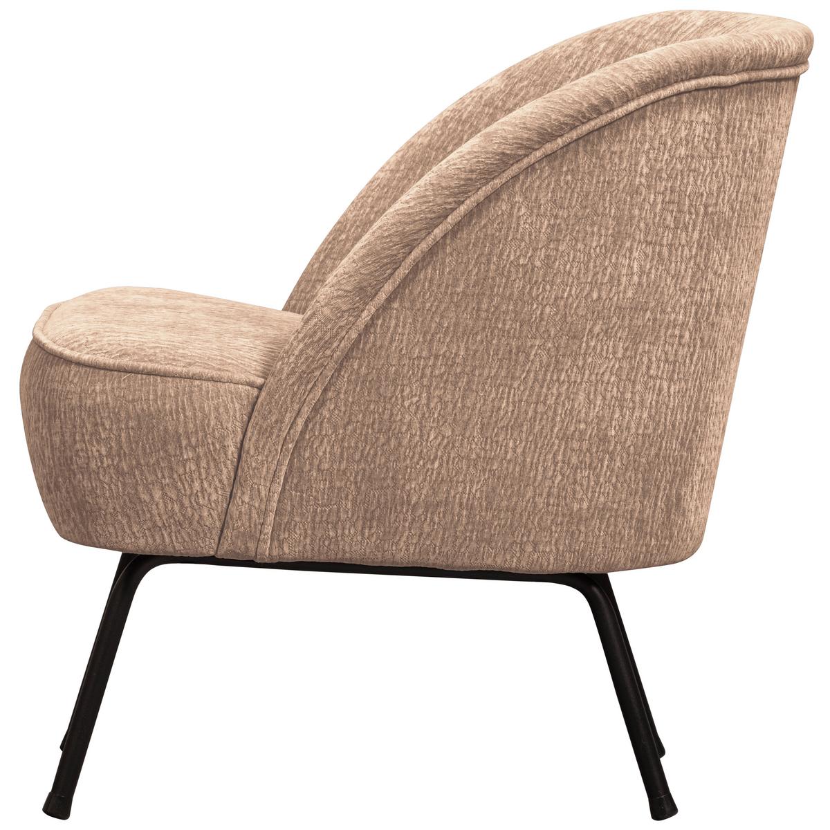 SESSEL Vogue Sandfarben B: 57 cm - Sandfarben/Schwarz, Design, Textil/Metall (57/69/70cm) - Livetastic