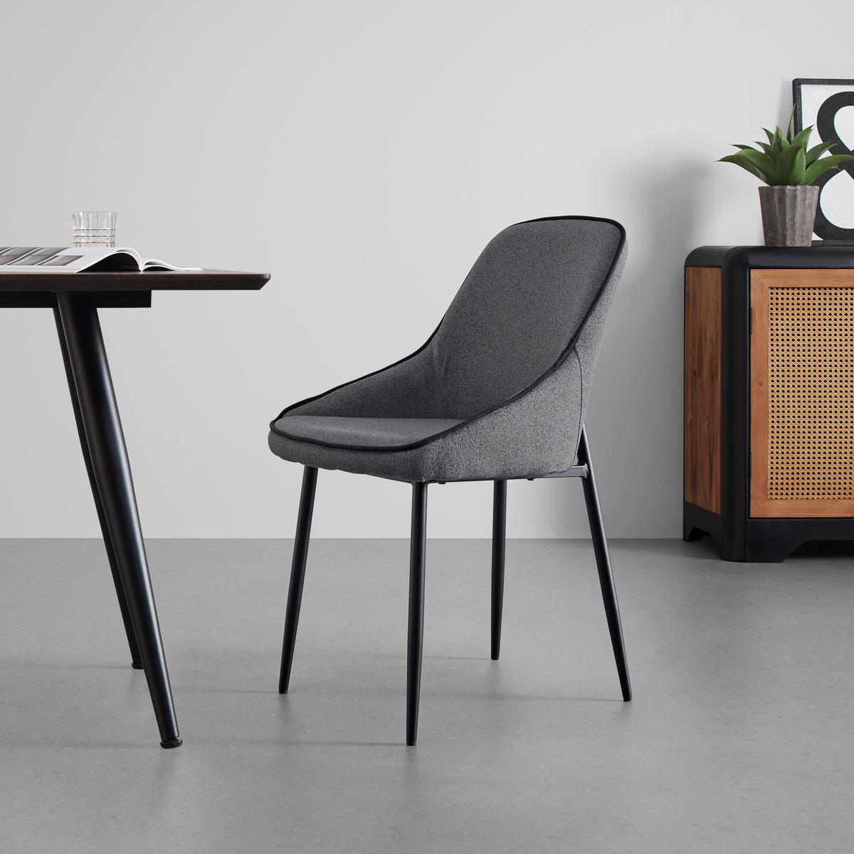 KRZESŁO JANA - ciemnoszary/czarny, Modern, metal/tkanina (50/84,5/59cm) - Bessagi Home