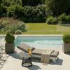 Gartenliege Susa Hellgrau Metall/Outdoorstoff +Abdeckung - Hellgrau, MODERN, Textil/Metall (200/64/40cm) - Bessagi Garden