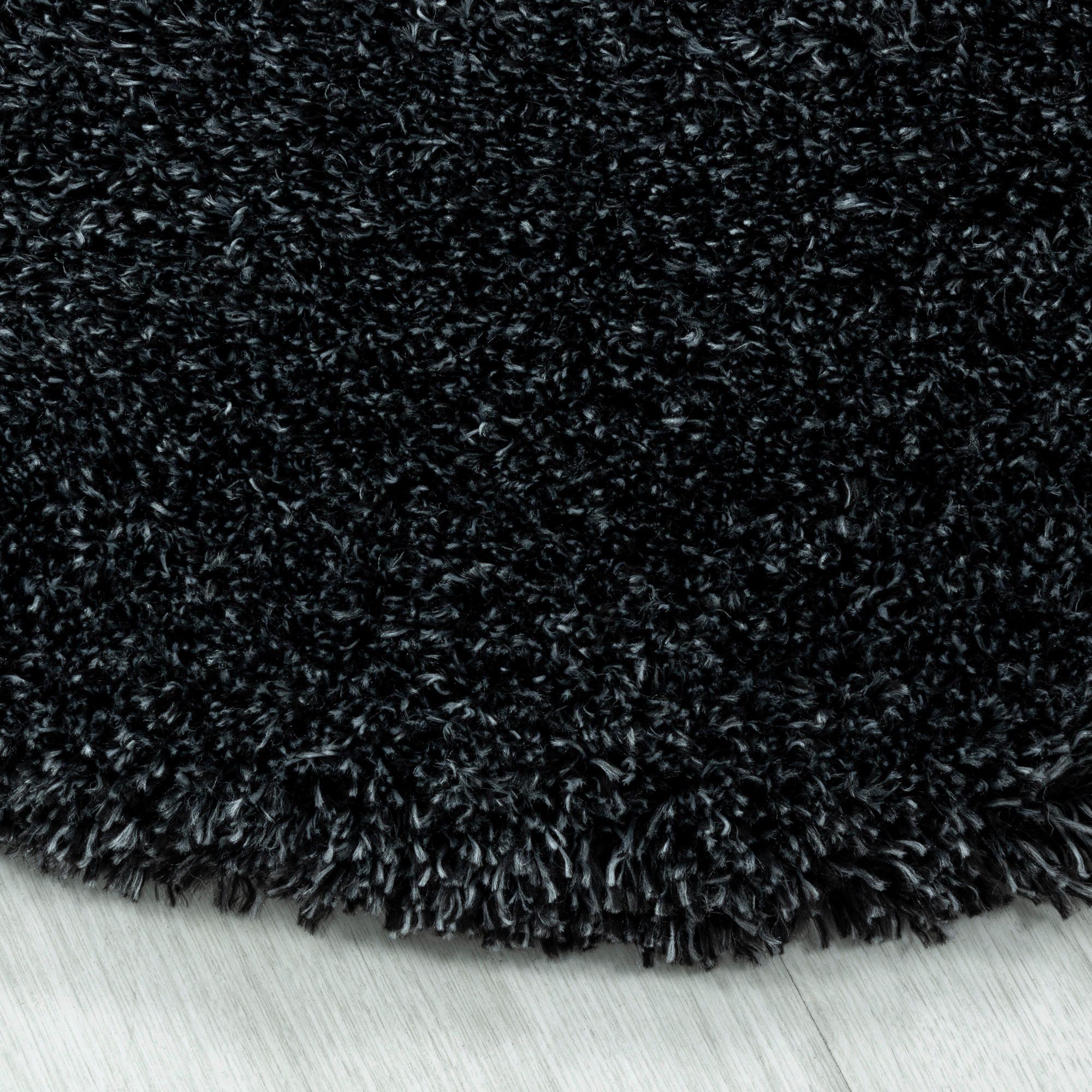 Hochflorteppich Fluffy Anthrazit Ø ca. 200cm - Anthrazit, Basics, Textil (200cm)