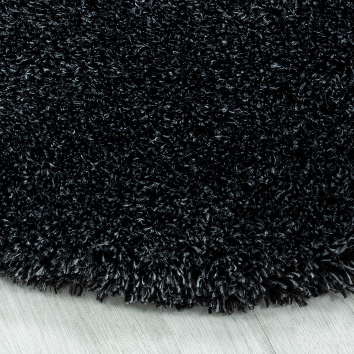 Hochflorteppich Fluffy Anthrazit Ø ca. 200cm - Anthrazit, Basics, Textil (200cm)