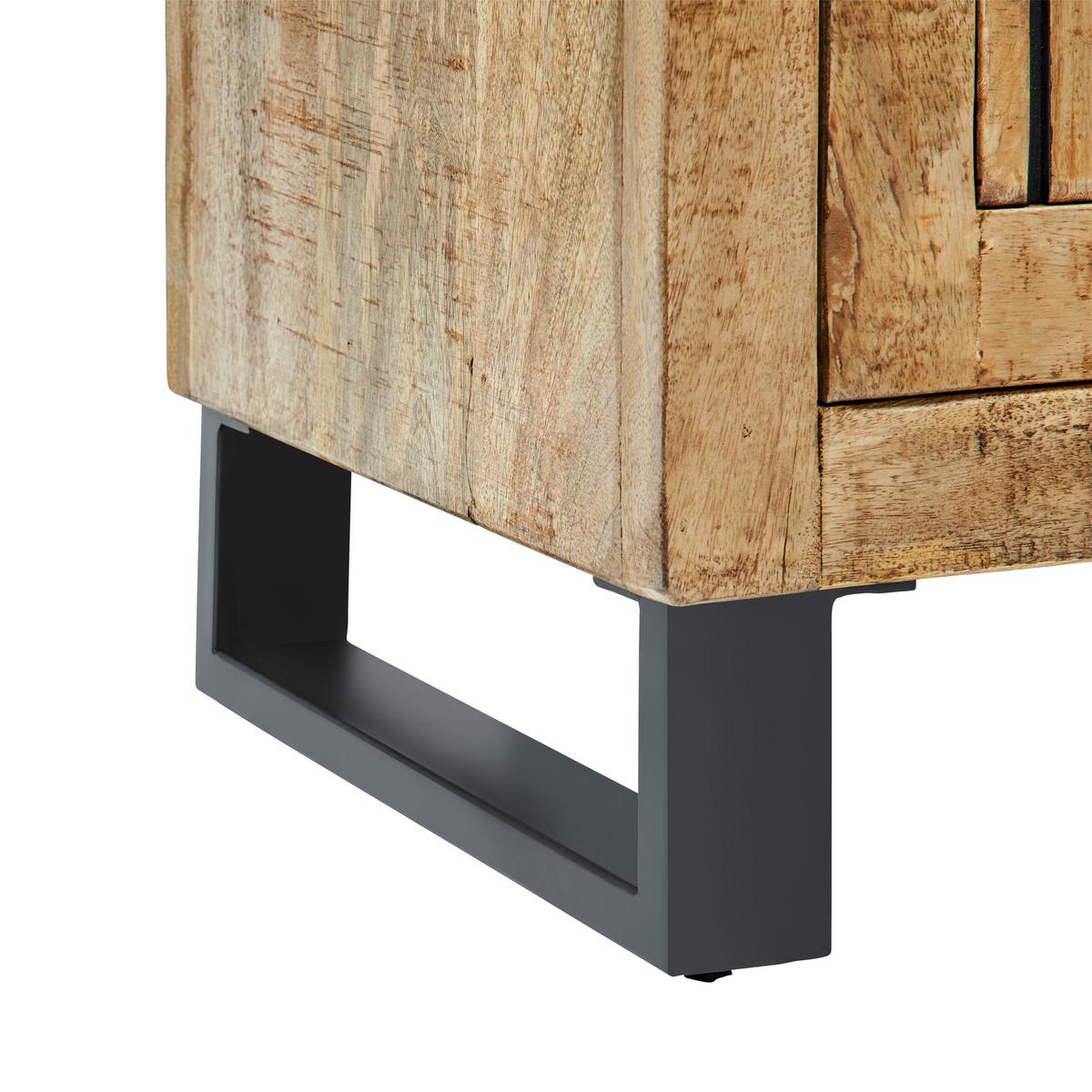 Garderobenschrank Everest Naturfarben/Schwarz - Schwarz/Naturfarben, Natur, Holz/Metall (88/187/40cm) - Mömax
