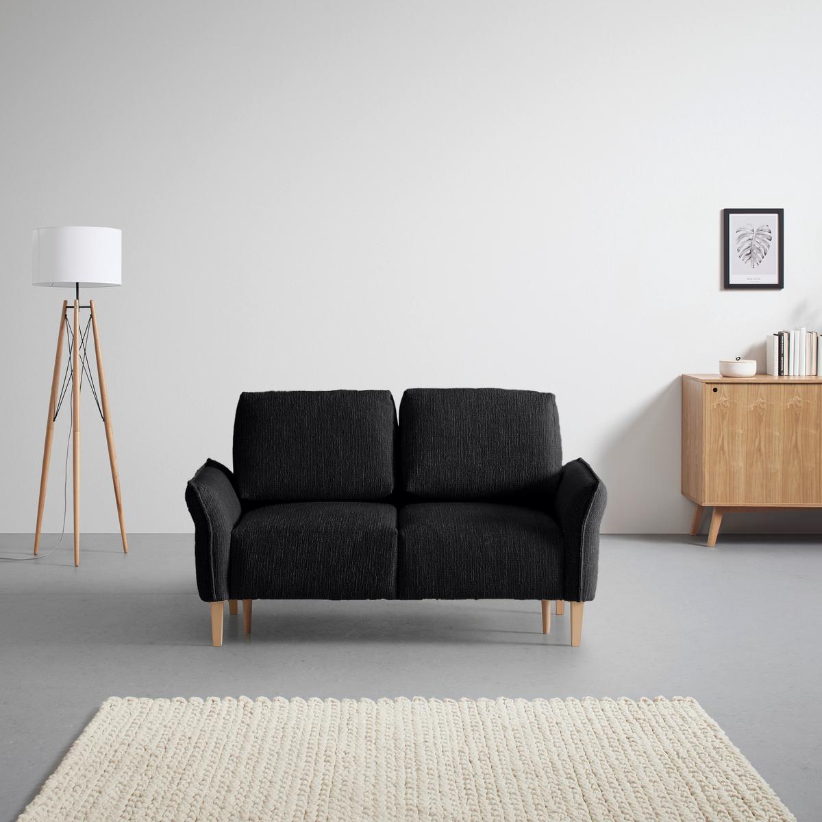 CANAPEA CU 2 LOCURI CUSTOM - crem/negru, Modern, textil (150/85/92cm) - Mömax