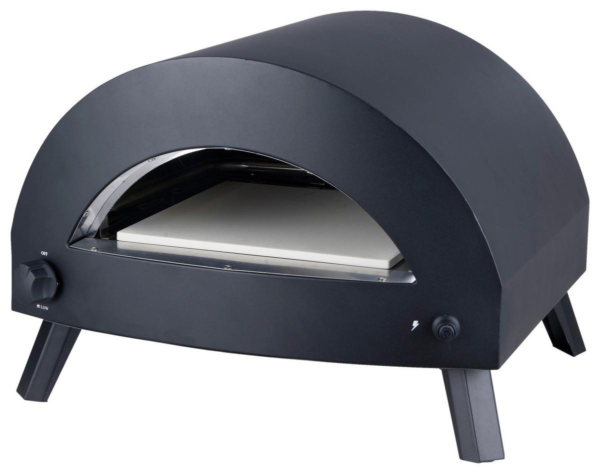 Pizzaofen Bukom ca. 54,5x40x52 cm Schwarz - Schwarz, KONVENTIONELL, Metall (54,5/40/52cm) - Gardenson