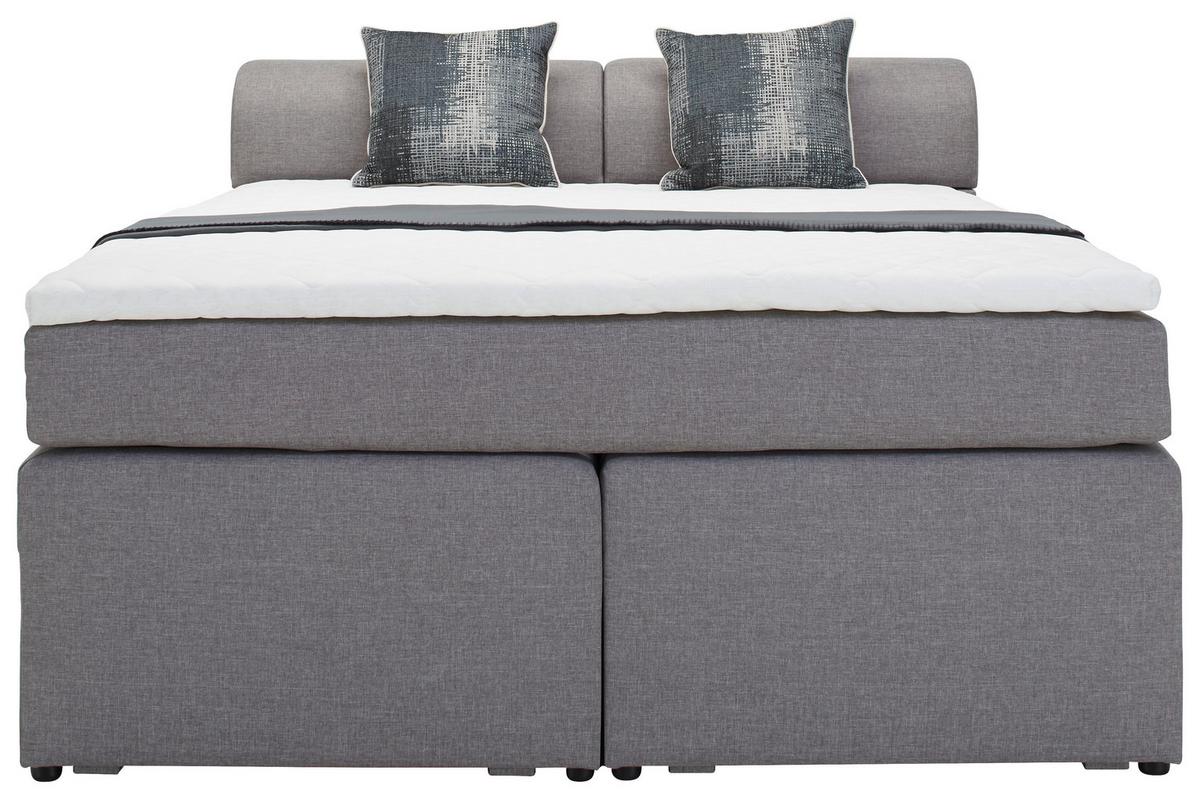 Boxspringbett Flexi-schublade In Grau Ca. 160x200cm - Schwarz/Grau, Modern, Holz/Holzwerkstoff (160/200cm) - Mömax