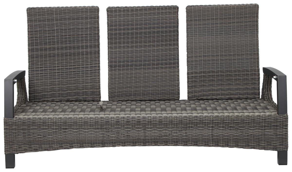 Loungegarnitur Corido 4-tlg. Grau - Grau, Basics, Keramik/Kunststoff (72/103/160cm) - Siena Garden