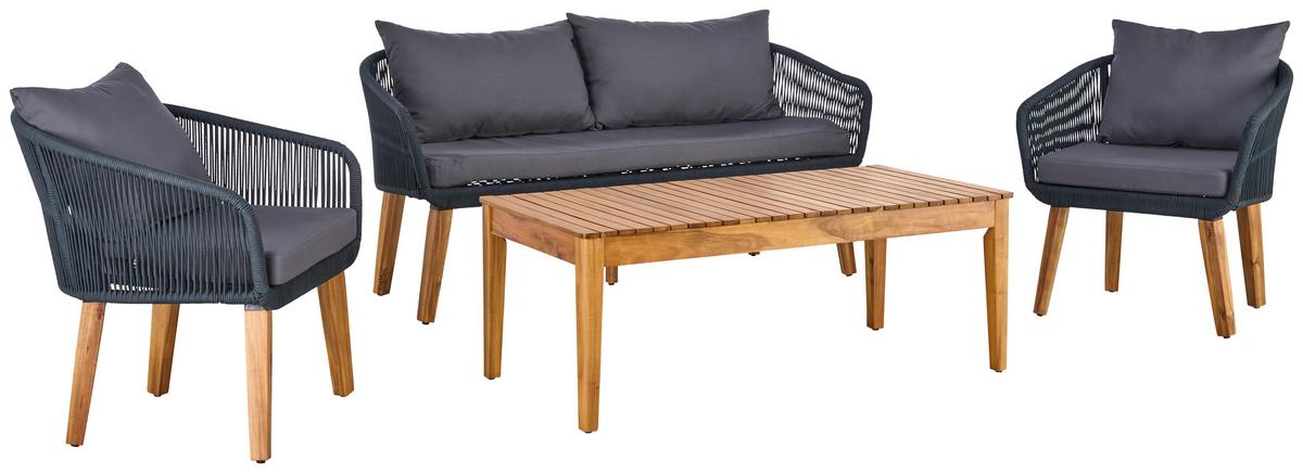 Lounge Garnitura Trendy, Barva Akacije, Antracit - temno siva/antracit, Moderno, kovina/les (160/75/70cm)