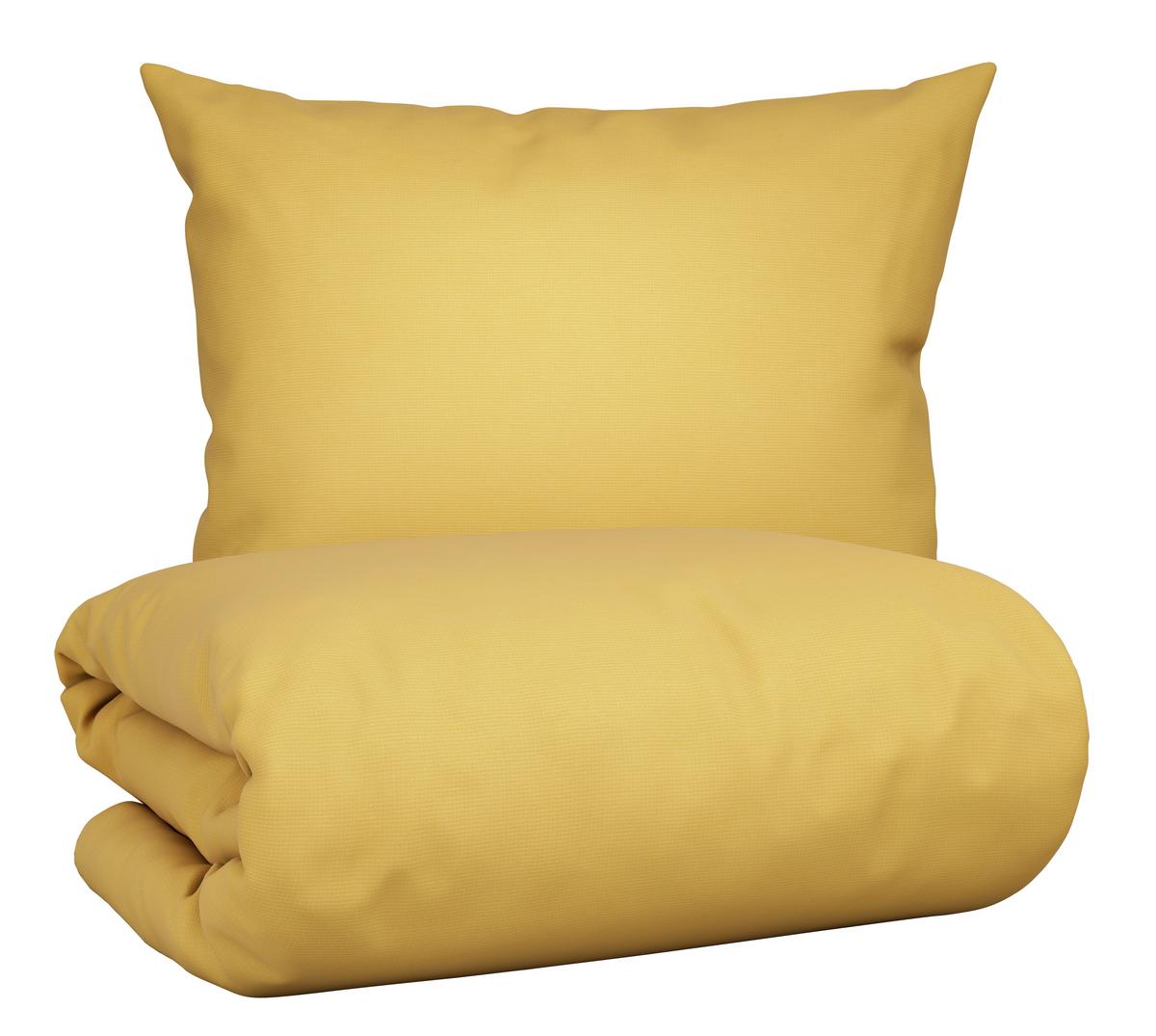 BETTWÄSCHESET WAFFEL - Gelb, Modern, Textil (160/210cm) - Modern Living