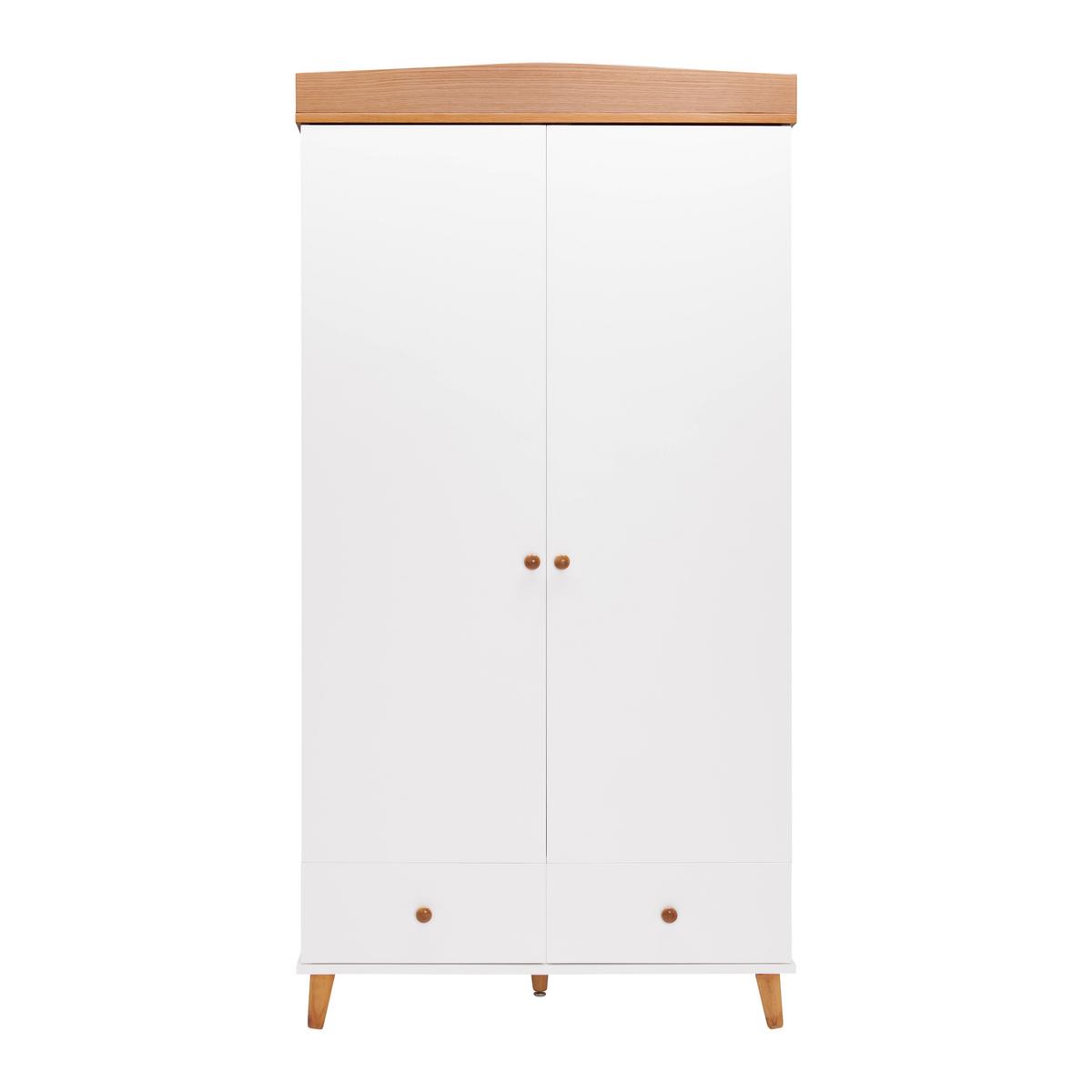 SZAFA NA UBRANIA LOU - biały/kolor sosnowy, Modern, drewno (100/194/58cm) - Bessagi Kids