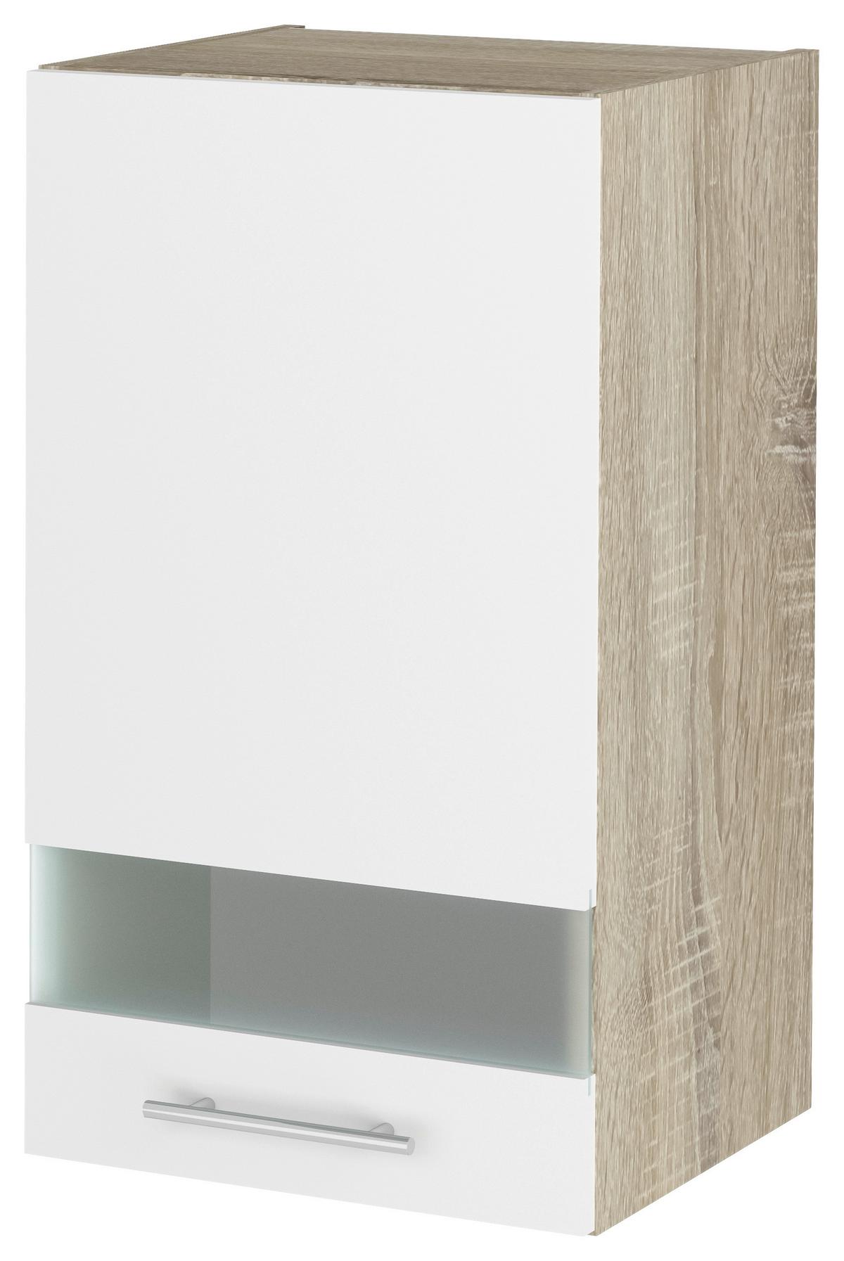 Kuhinjski Gornji Element Corina - bijela/boje aluminija, Moderno, staklo/metal (40/72,4/34,6cm) - Based