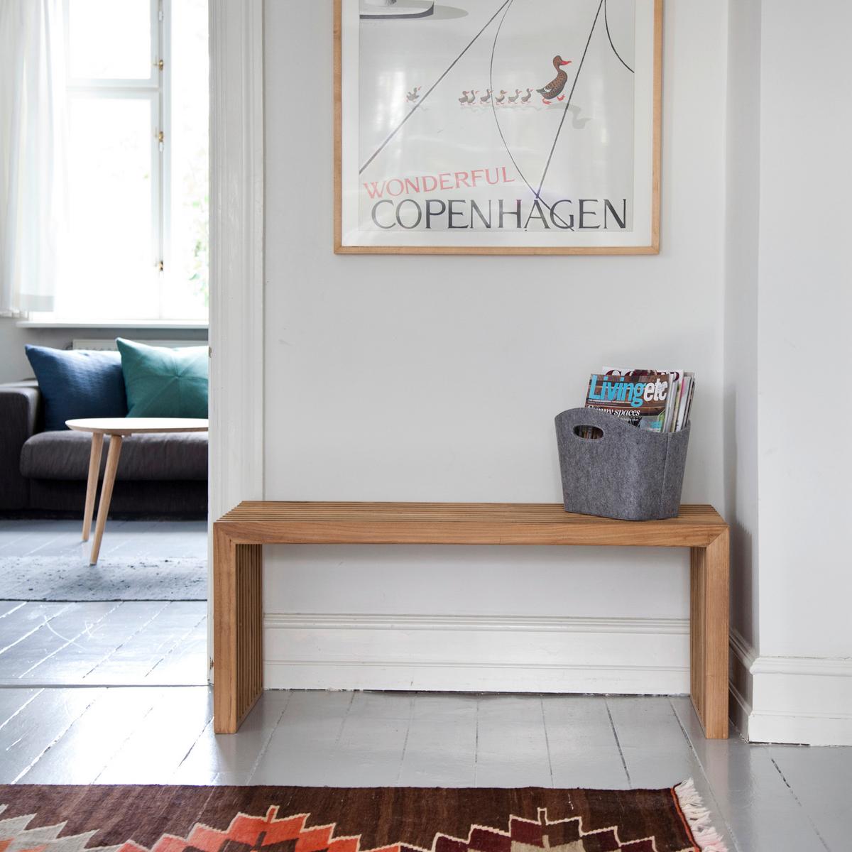 SITZBANK RIB - Teakfarben, KONVENTIONELL, Holz (104/43/35cm) - MID.YOU