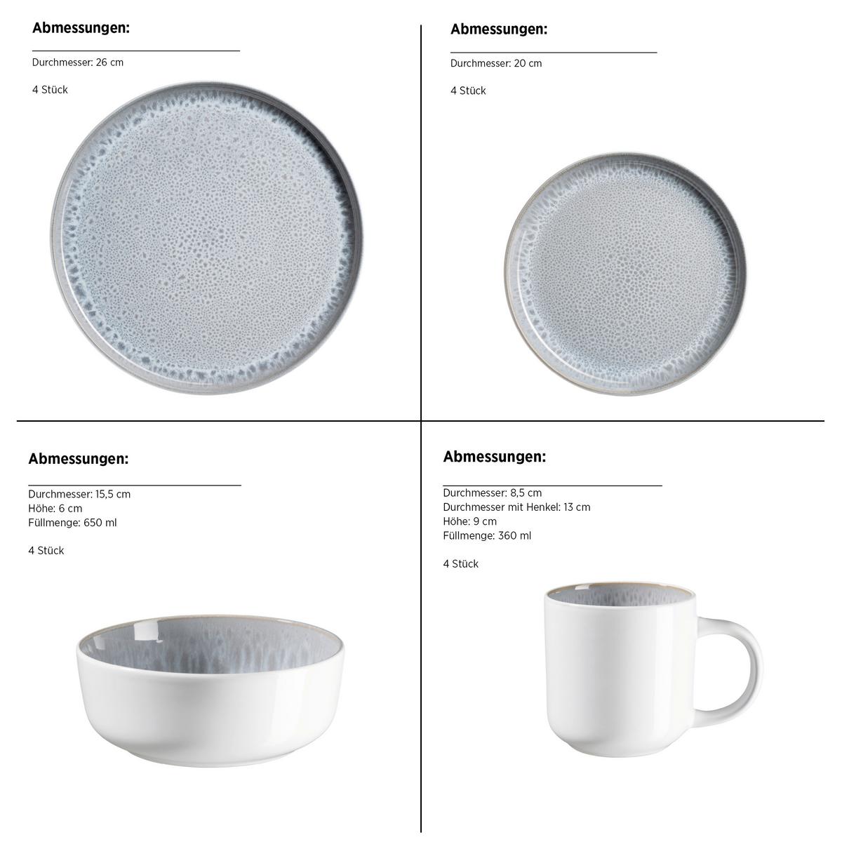 KOMBISERVICE 934435 KOMBISERVICE LUNARIA - Grau, Basics, Keramik - Mäser