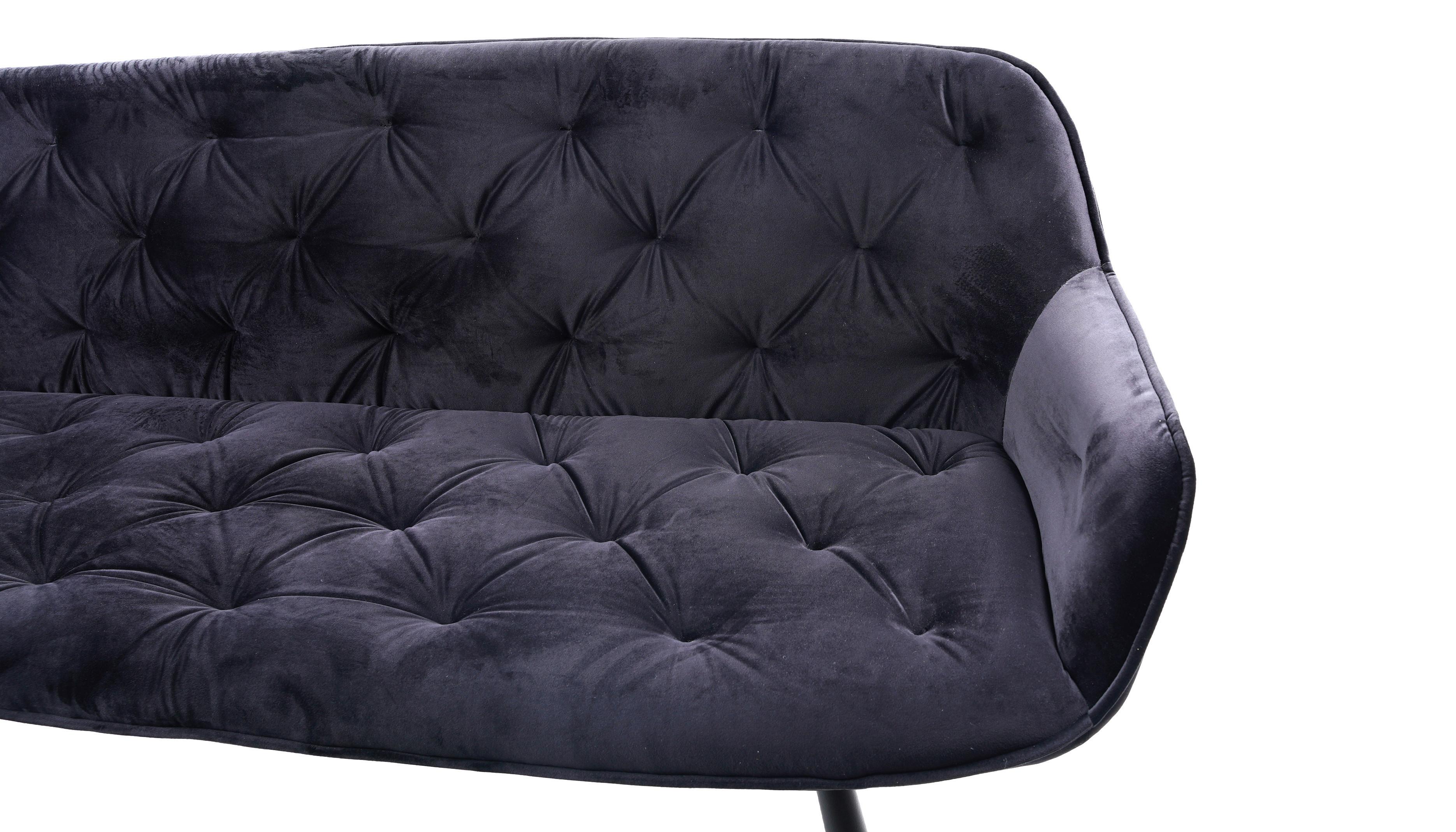 SITTBÄNK EILEEN - svart, Modern, metall/textil (171/88/65cm) - Mömax