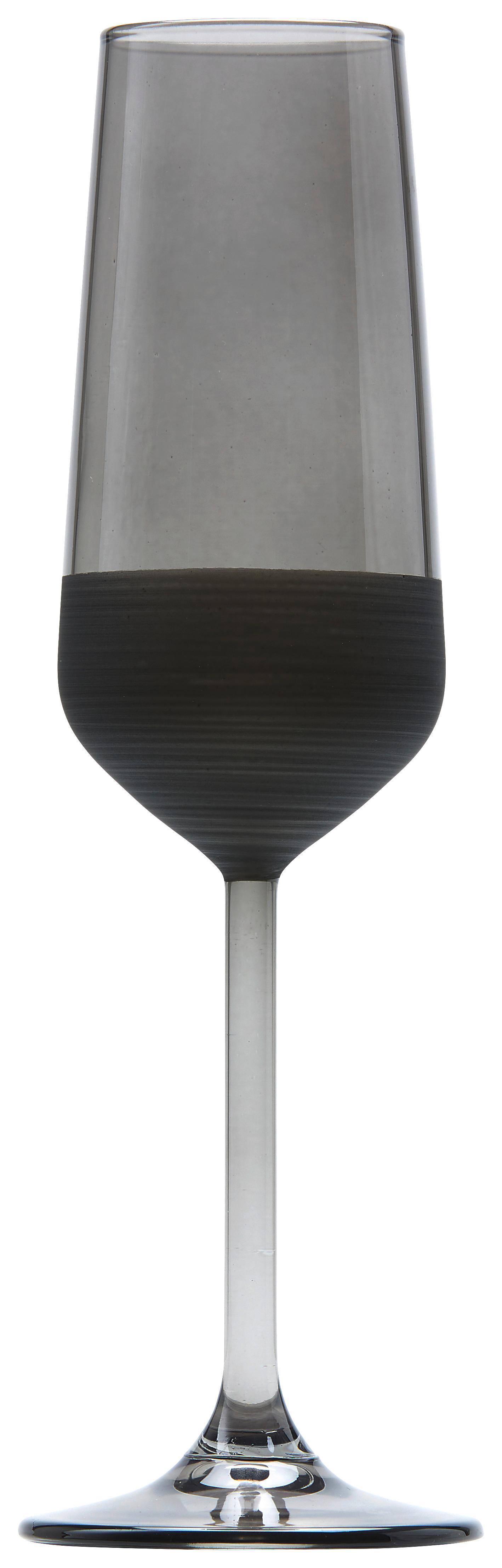 Sektglas Black ca. 195ml - Schwarz, MODERN, Glas (4,5/21,5cm) - Premium Living