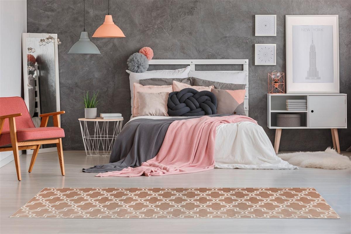 Läufer Monroe 100 Taupe - Taupe, Konventionell, Textil (80/150cm) - Kayoom
