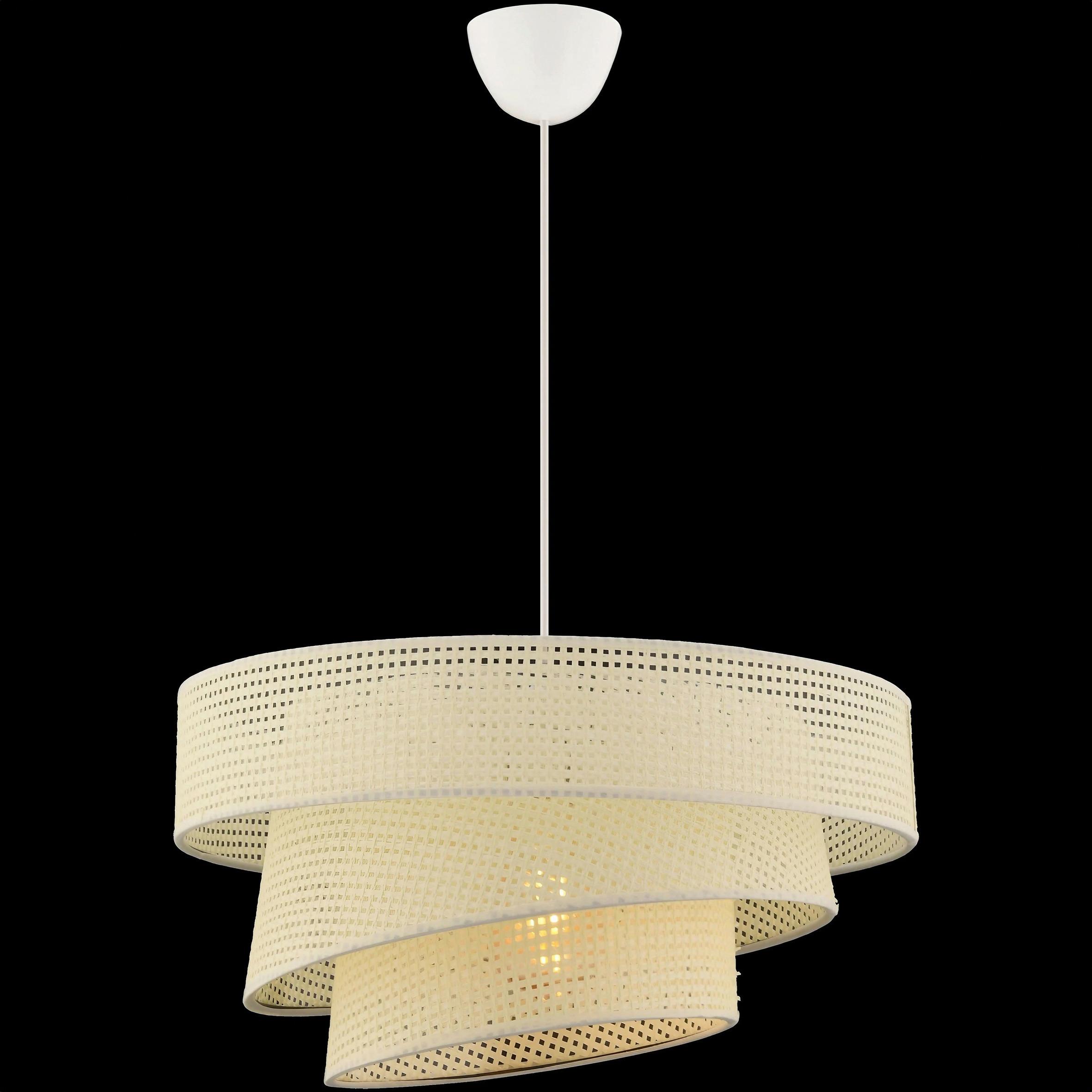 LAMPA WISZĄCA COUPER HAZERAN - WHITE - biały, Design, metal/tkanina (40/72cm) - P & B