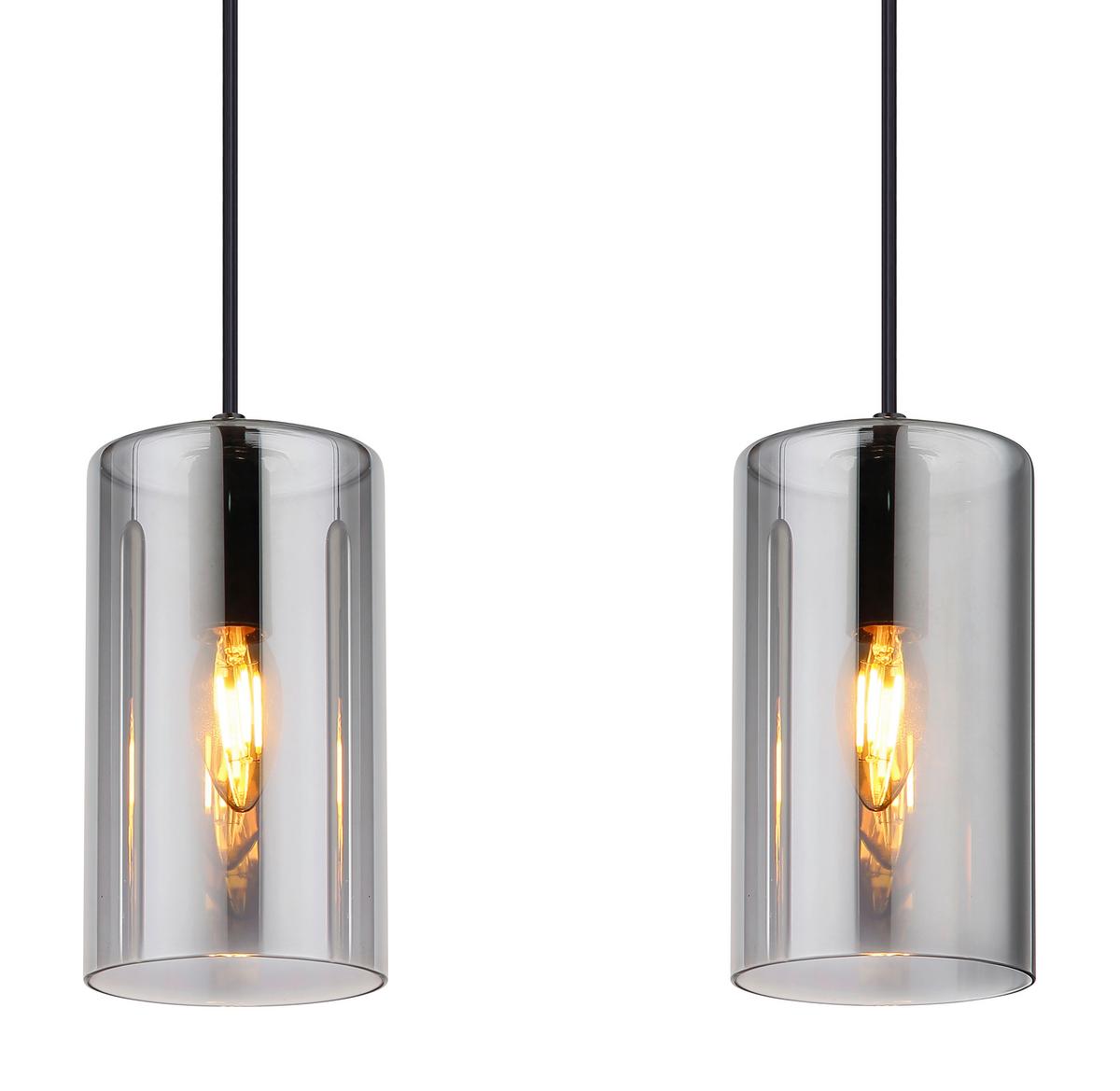 Hängeleuchte 21002-3H max. 25 Watt - Schwarz, Basics, Glas/Metall (63/11/120cm) - Globo