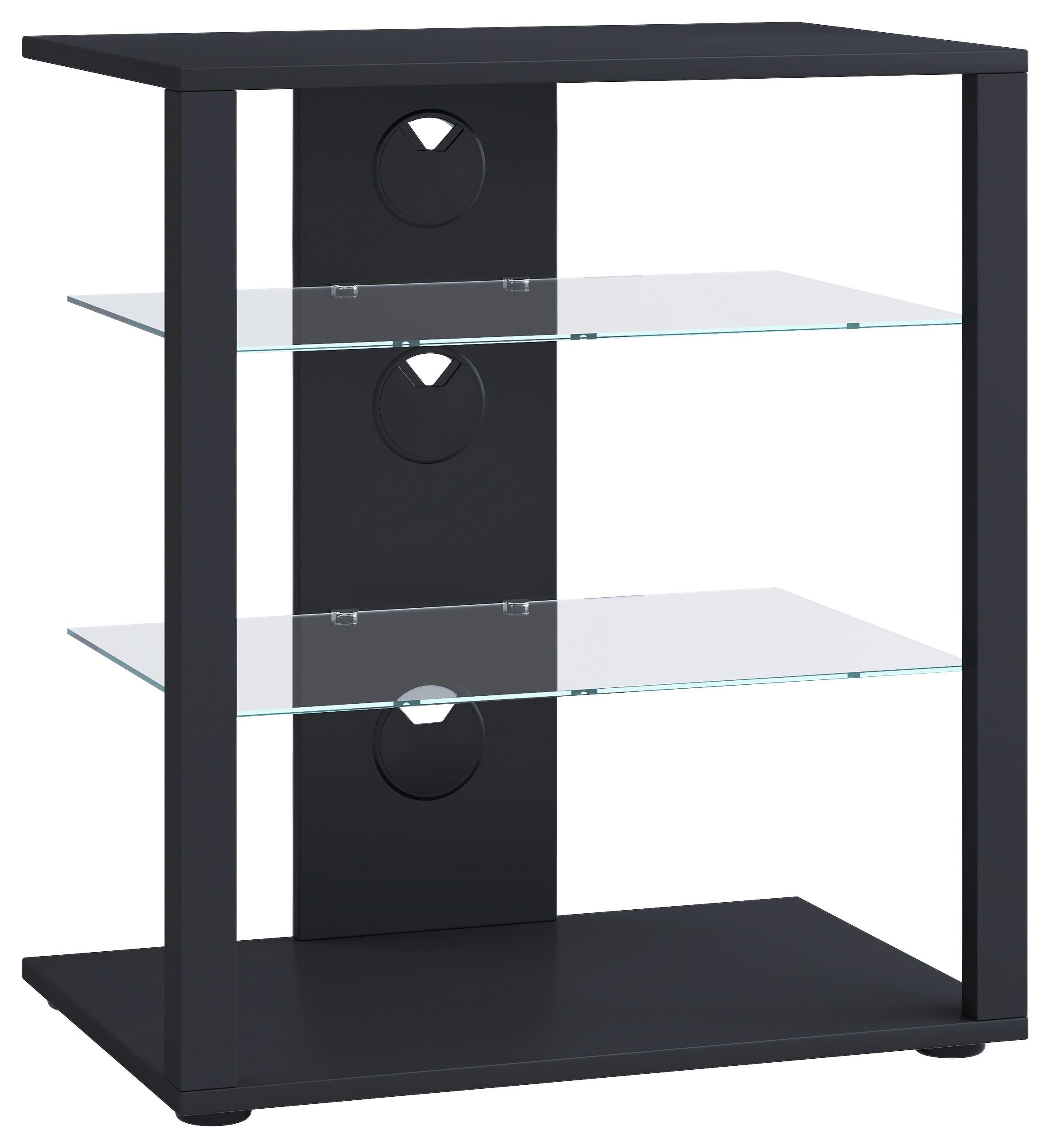 TV-Rack Folas Schwarz - Schwarz, Basics, Holzwerkstoff/Kunststoff (60/70/41cm) - MID.YOU