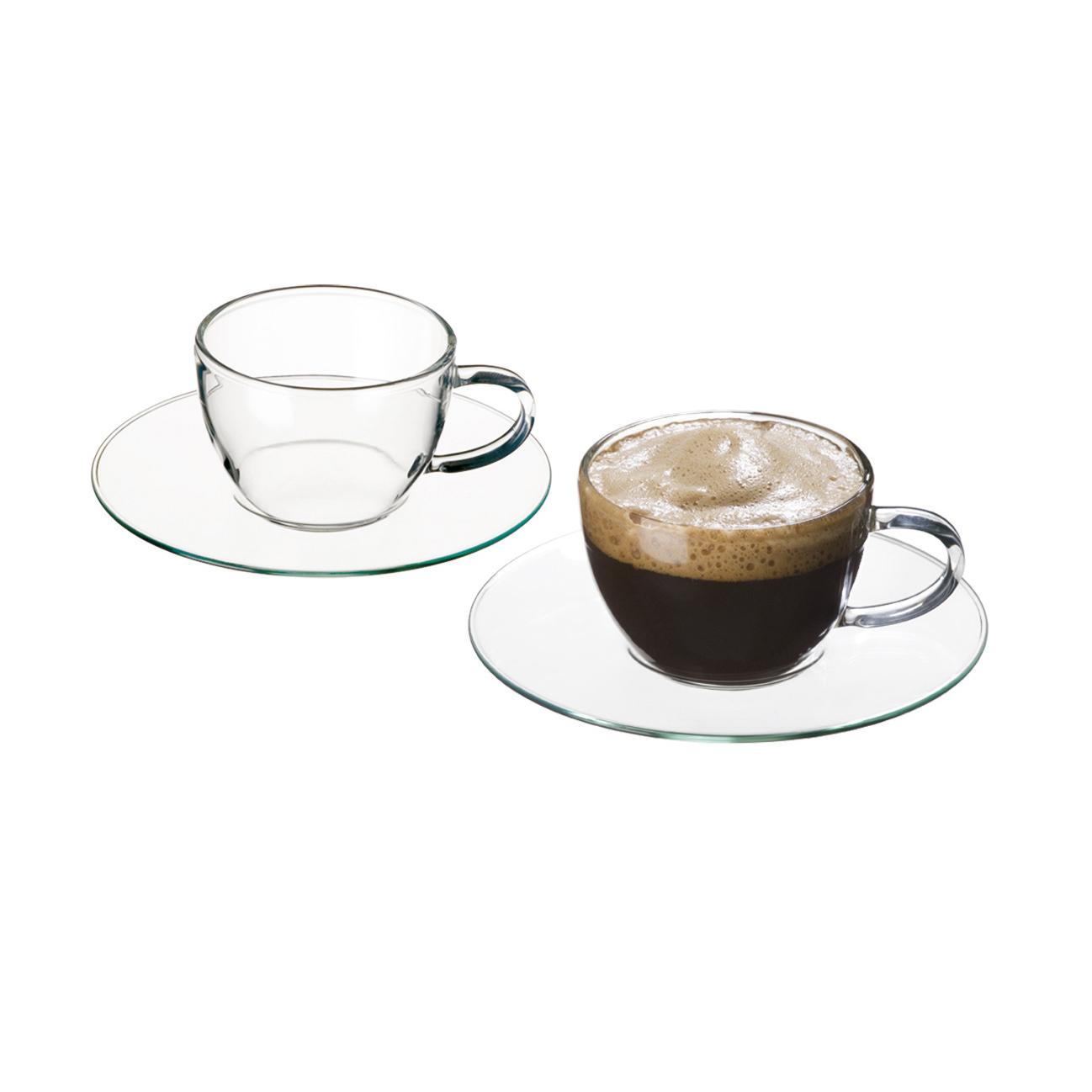 Espressotasse mit Untertasse Tea&Coffee ca. 100ml - Klar, Basics, Glas (0,1l) - Bohemia