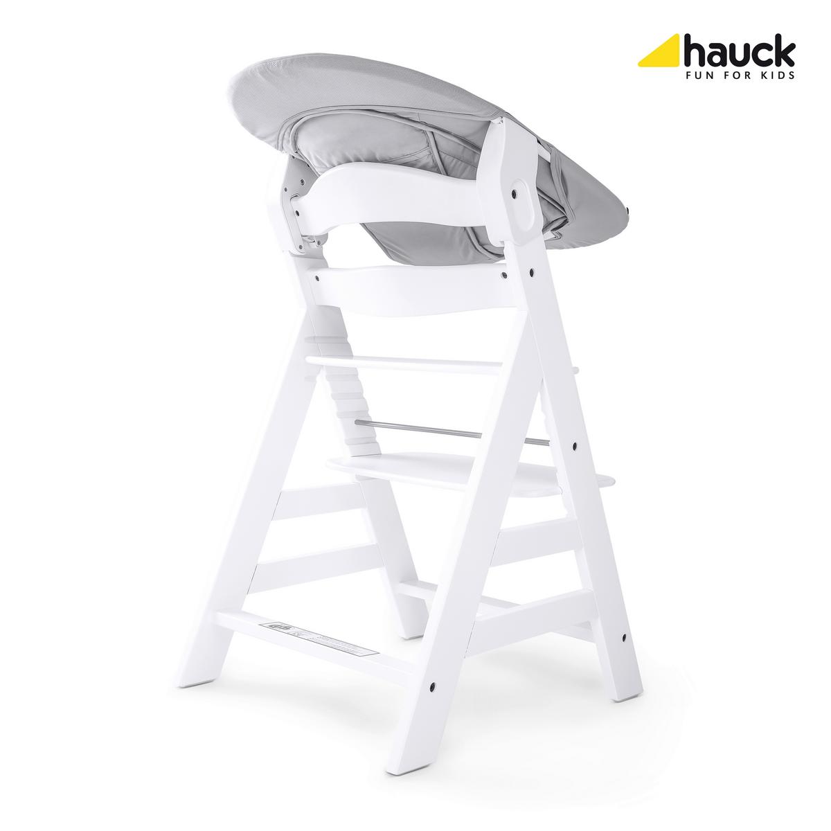 LEŻACZEK ALPHA BOUNCER STRETCH GREY - biały/szary, Konventionell, tkanina (66/49/45cm) - Hauck