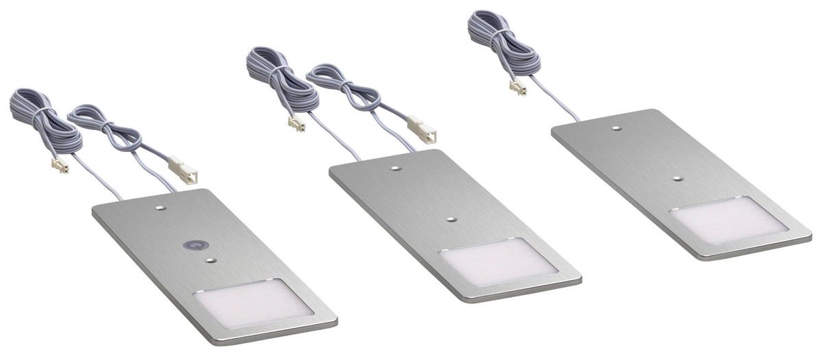 Unterbauleuchten-Set 313-913, 3 Stück - Silberfarben, MODERN, Kunststoff (19/0,4/7cm) - Mömax