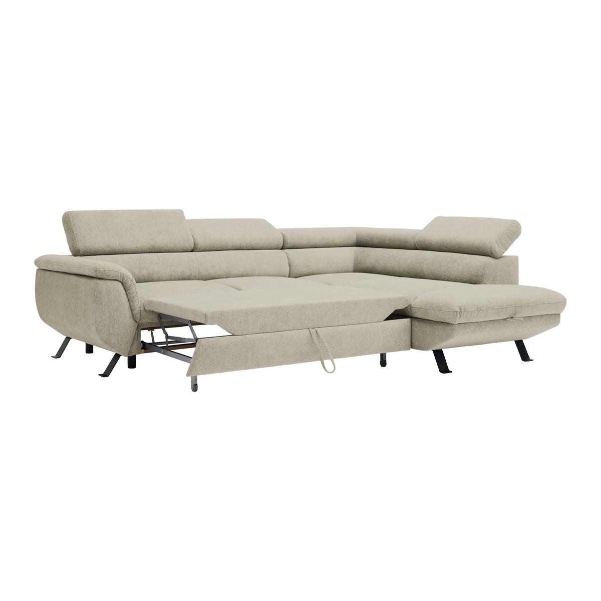 Kutna Garnitura Raven - crna/sivo-bež, Moderno, tekstil/metal (257/198cm) - Modern Living