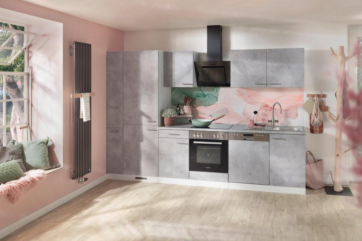 Kuhinjski Blok Z Aparati Malia, 310cm - barve nerjavečega jekla/siva, Basics, kovina/leseni material (310cm) - Respekta