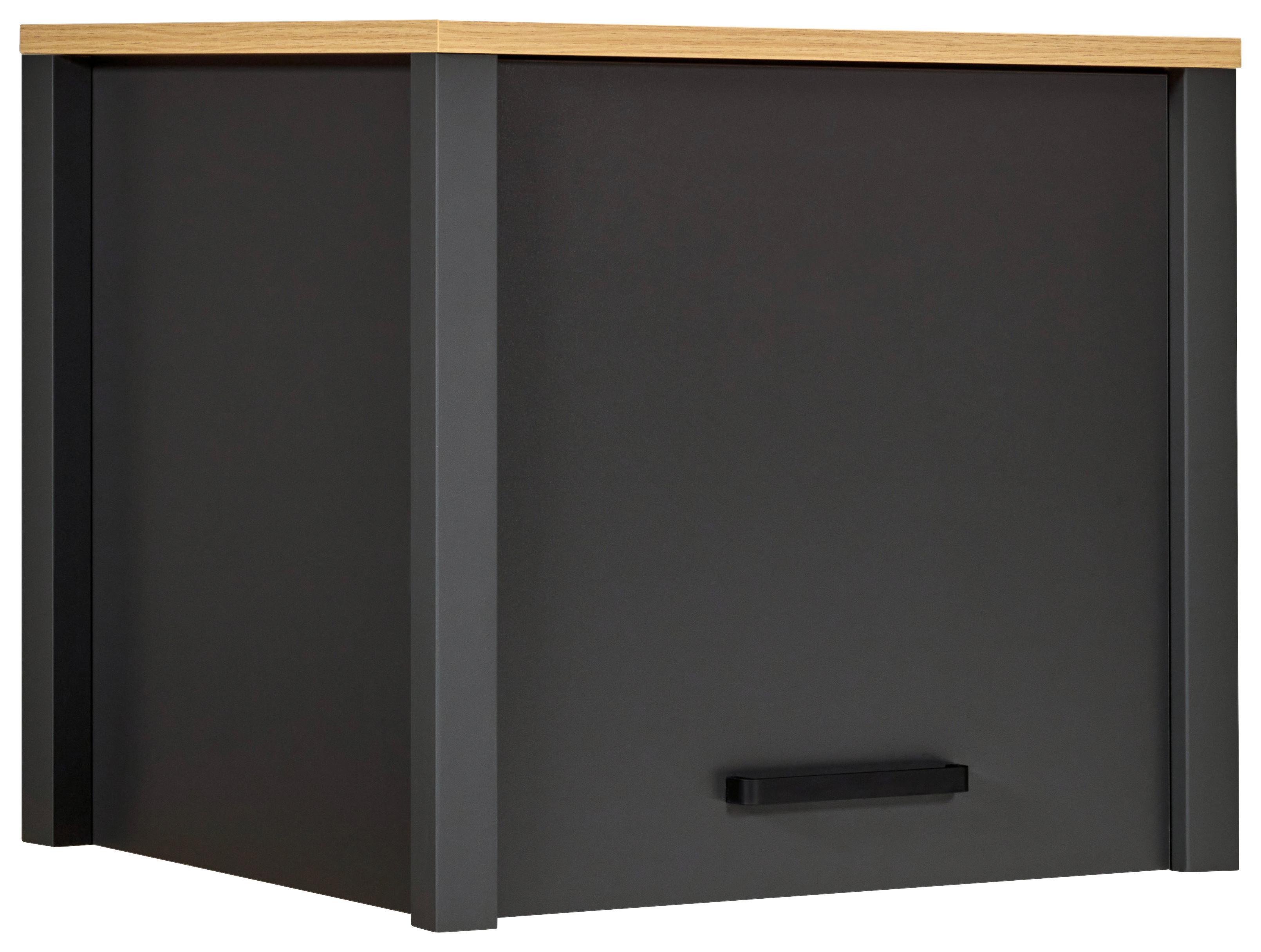 Aufsatzschrank Venet, Anthrazit/Artisan Eiche - Anthrazit/Schwarz, ROMANTIK / LANDHAUS, Holzwerkstoff/Metall (70/60,5/60cm) - Mömax