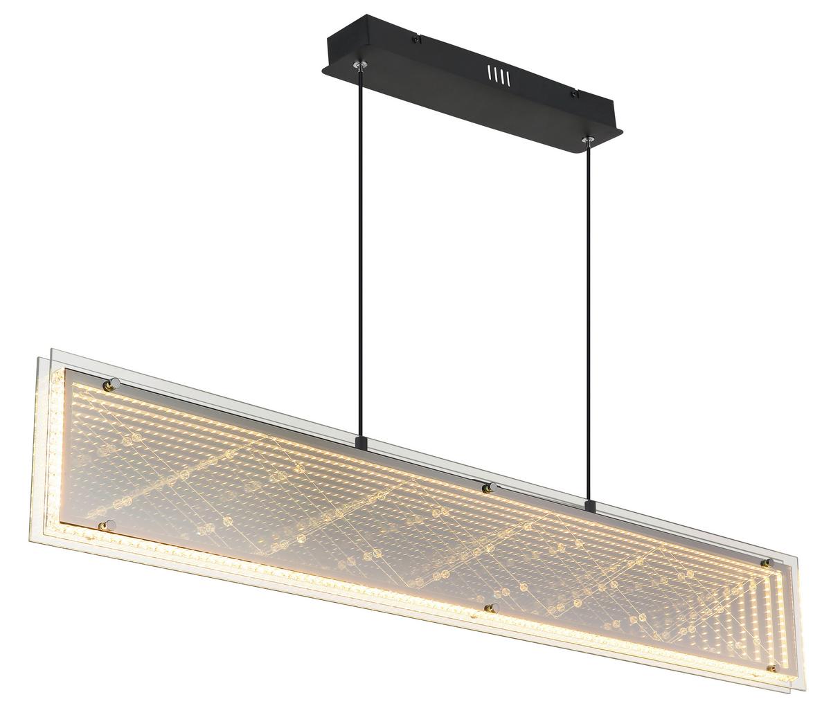 Led Viseća Svjetiljka Mirrora - prozirno/boje kroma, Design, staklo/metal (113/8/120cm) - Globo