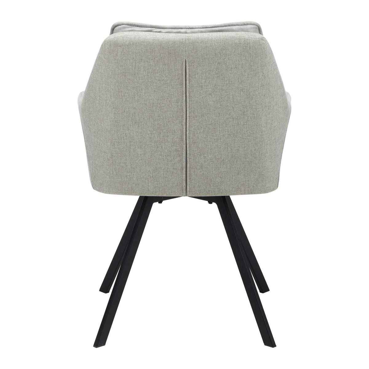 Armlehnstuhl Billy Beige Webstoff Drehbar Gepolstert - Beige/Schwarz, MODERN, Holz/Textil (62/85/62cm) - Bessagi Home