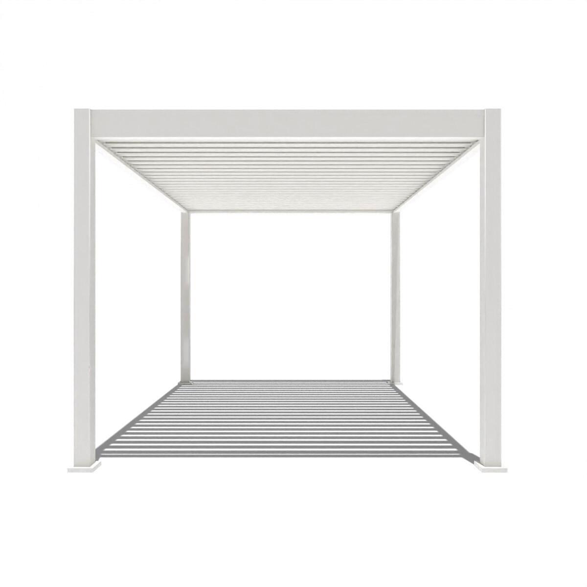 Pergola Deluxe ca. 300x400 cm Weiß Netzbetrieb inkl. LED - Weiß, Basics, Metall (400/255/300cm) - Gardenson