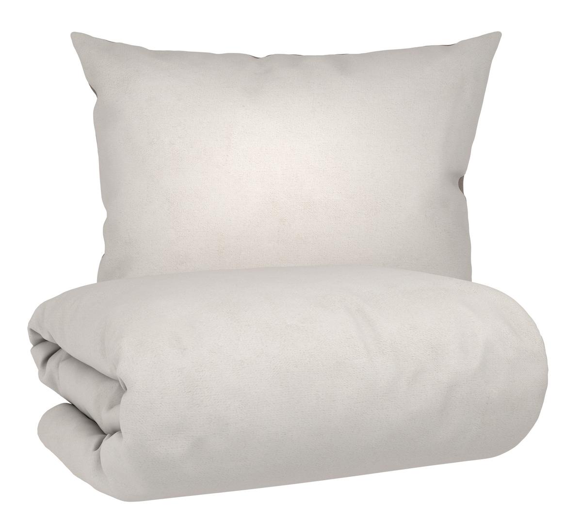 Wendebettwäsche Cashmere Wende Weiß/Hellbraun ca. 140x200cm - Hellbraun/Weiß, Textil (140/200cm) - Mömax