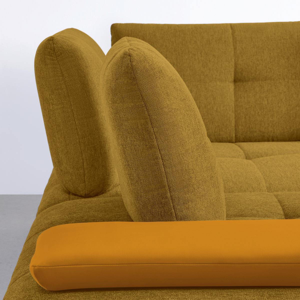 Wohnlandschaft Trendy Goldfarben/Senfgelb - Senfgelb/Goldfarben, MODERN, Holzwerkstoff/Textil (250/93/310cm) - Premium Living