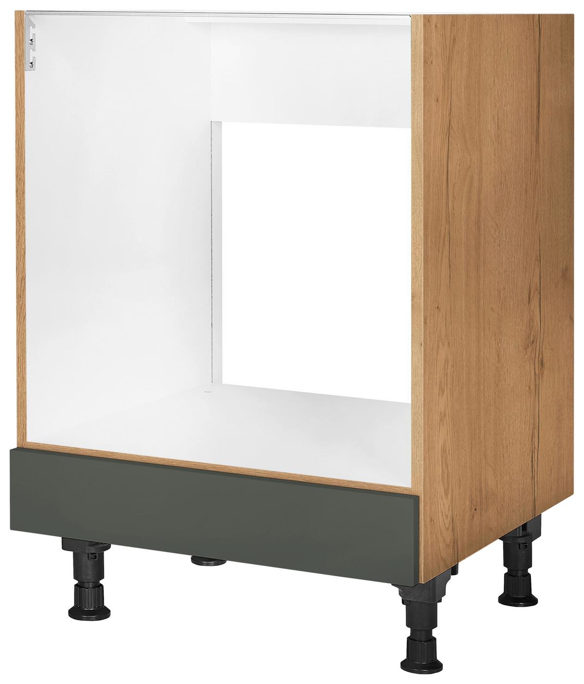 Herdumbauschrank Easytouch Grün - Eichefarben/Grün, MODERN, Holzwerkstoff (60,0/87,0/56,0cm) - Nobilia