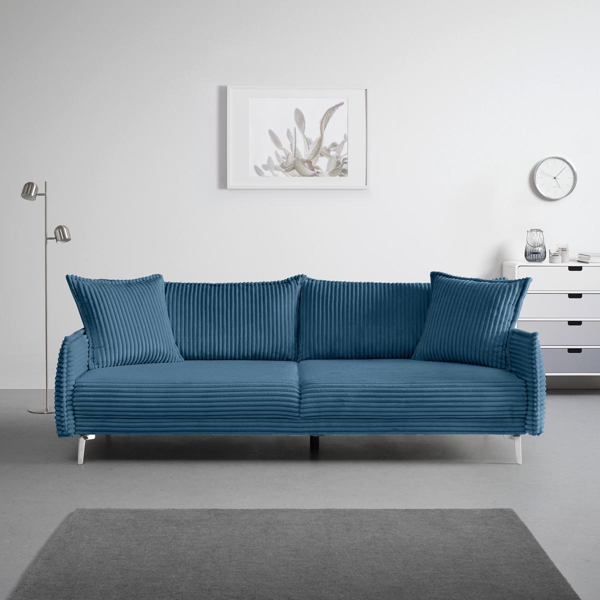 Mega Sofa Kiss - boje kroma/plava, Moderno, drvo/metal (241/90/117cm) - Mömax