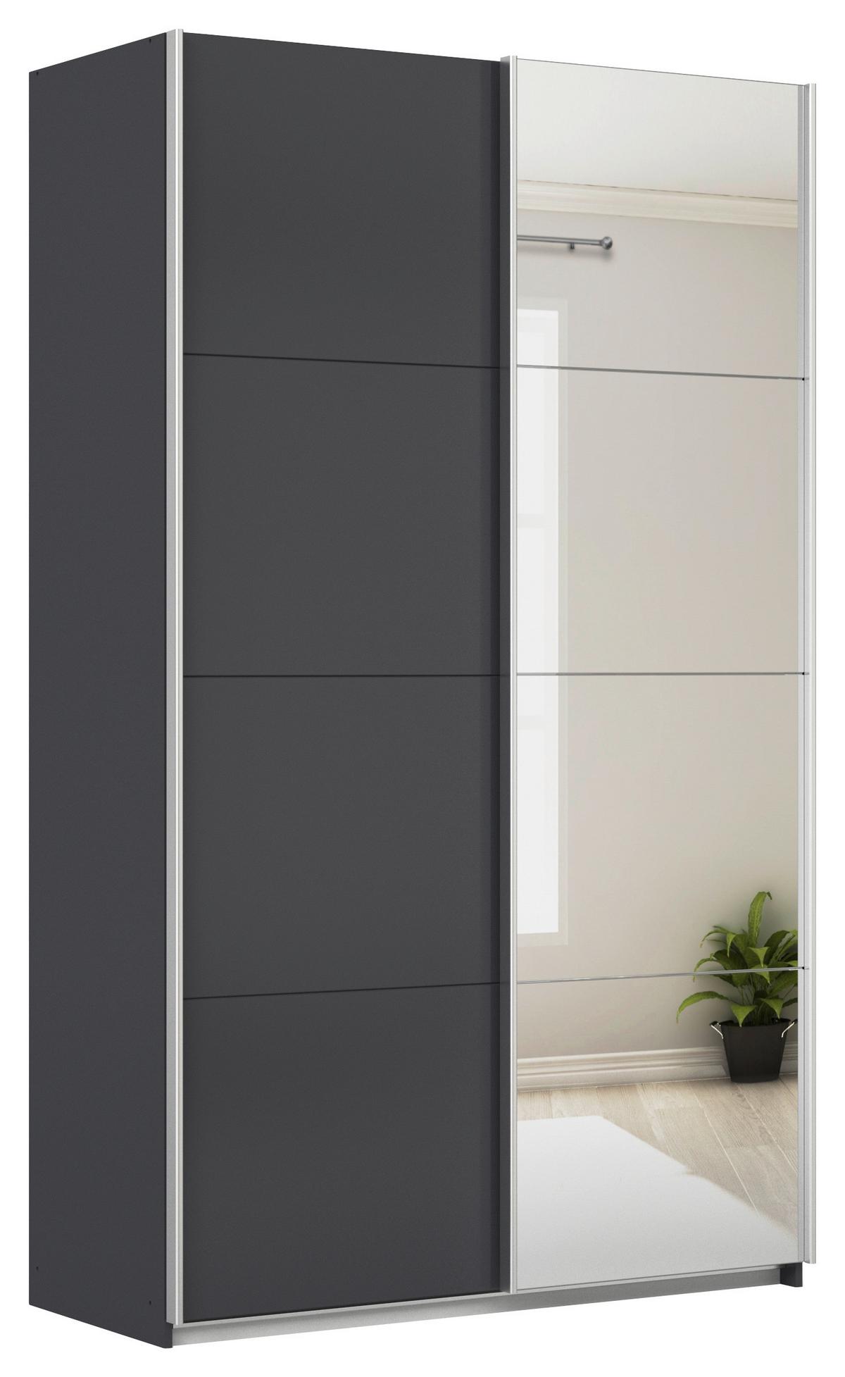 DULAP USI CULISANTE FELDKIRCH - argintiu/antracit, Modern, material pe bază de lemn (136/229/62cm)