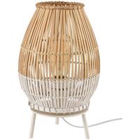 Veioză WOLDT - alb/culoare natur, Modern, lemn/metal (20/30cm) - Modern Living