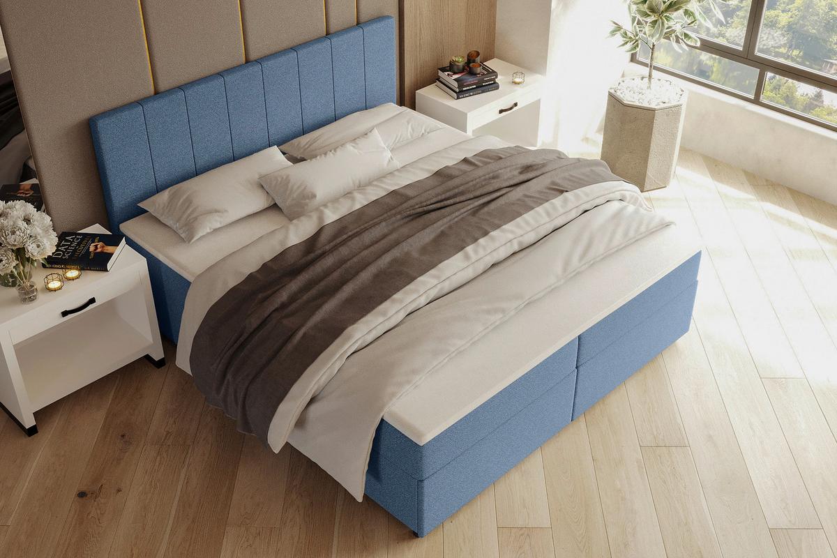 Boxbett Odin Blau ca. 140x200m - Blau/Schwarz, KONVENTIONELL, Kunststoff/Textil (140/200cm) - Based
